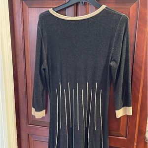 Nine West Black and Tan stripe dress, Medium